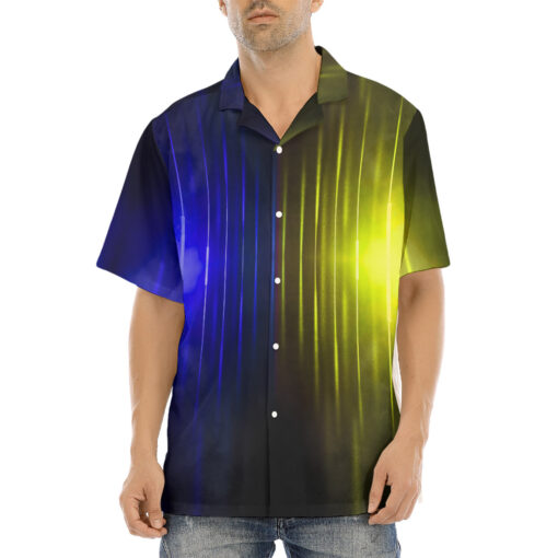 Blue Yellow Smoke Neon Light Hawaiian Shirt