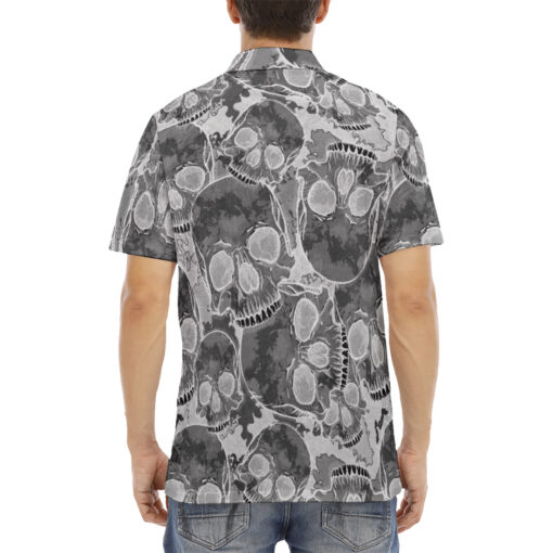 Inverted Skulls Camouflage Velvet Polo Shirt - Image 4