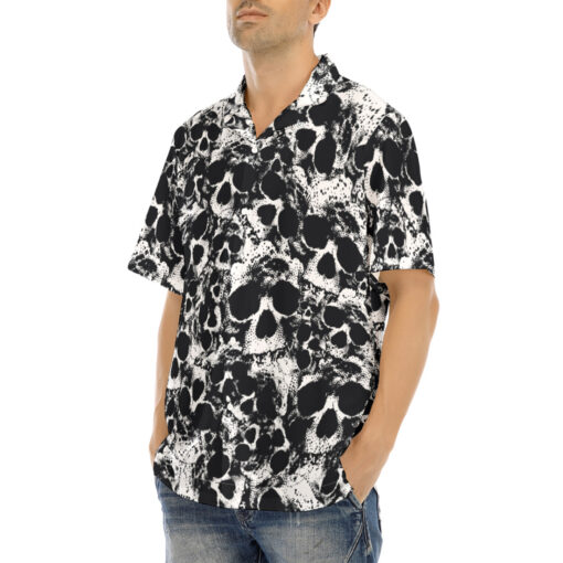 Skulls Grunge Hawaiian Shirt - Image 3