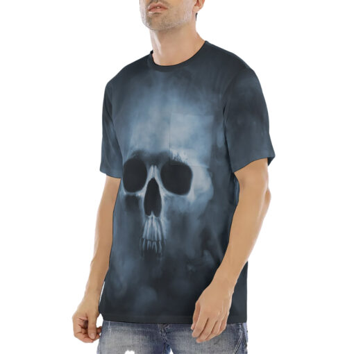 Smoke Cloud Scary Skull Men's T-Shirt - Image 2