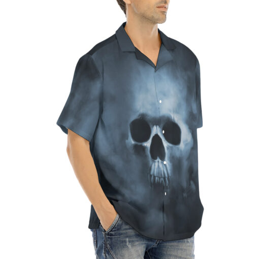 Smoke Cloud Scary Skull Hawaiian Shirt - Image 2