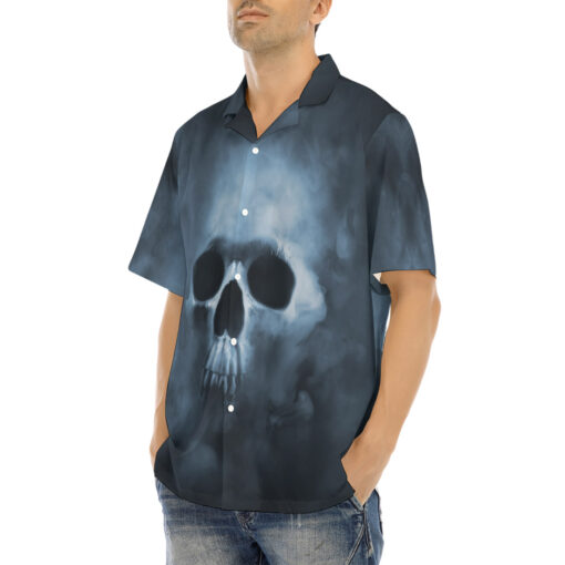 Smoke Cloud Scary Skull Hawaiian Shirt - Image 3