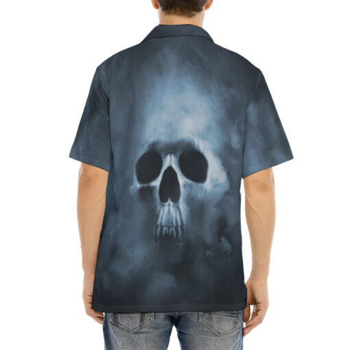 Smoke Cloud Scary Skull Hawaiian Shirt - Image 4