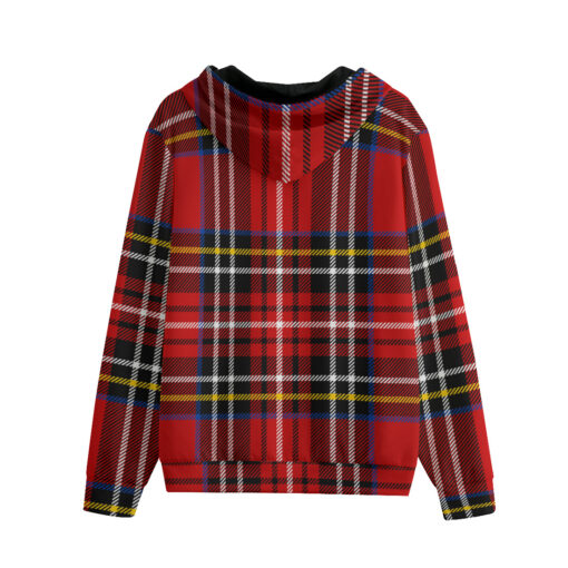 Classic Red Tartan Men's Zip Up Hoodie - Image 2