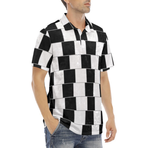 Optical Illusion Velvet Polo Shirt - Image 3