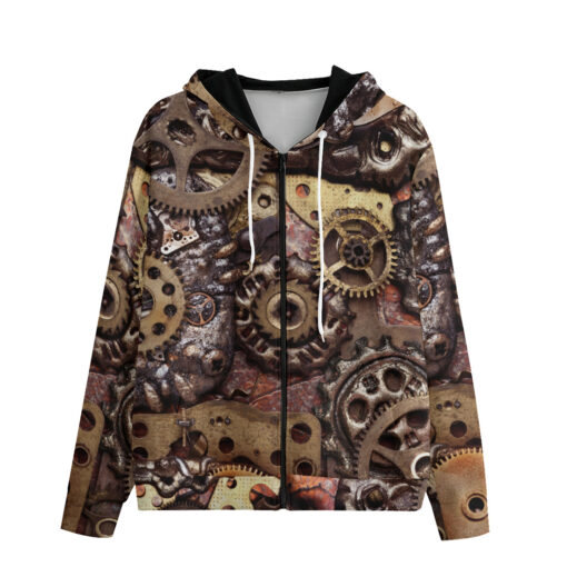 Steampunk Gears Men's Zip Up Hoodie