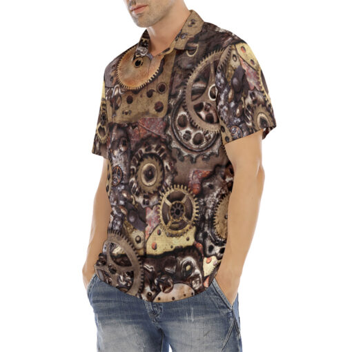 Steampunk Gears Velvet Polo Shirt