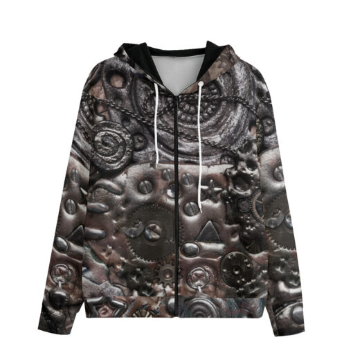 Steampunk Gears Men's Zip Up Hoodie