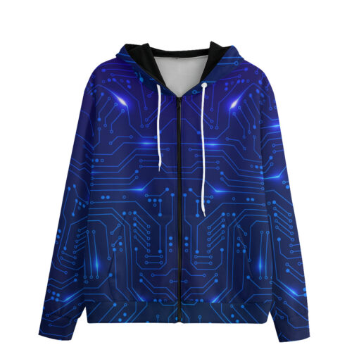 Futuristic Hi-tech Board Men's Zip Up Hoodie