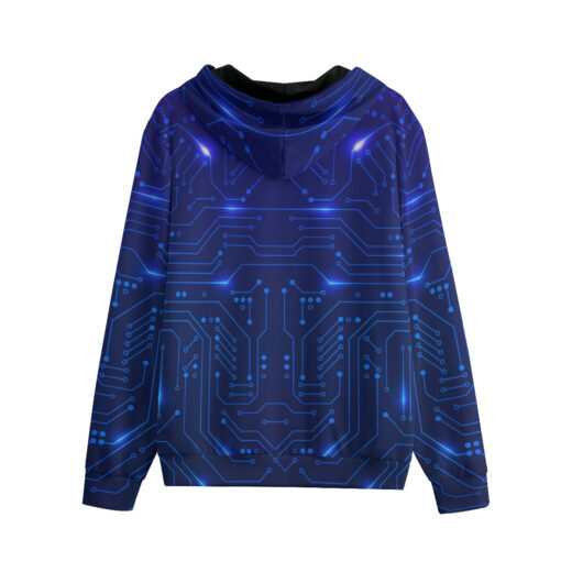 Futuristic Hi-tech Board Men's Zip Up Hoodie - Image 2