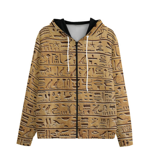 Egyptian Hieroglyphs Stone Men's Zip Up Hoodie