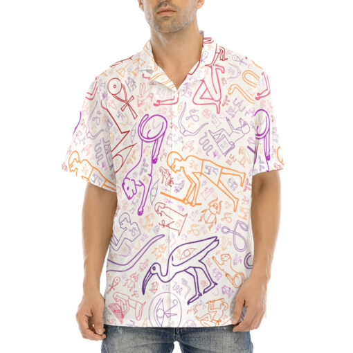 Colorful Egyptian Hieroglyphics Hawaiian Shirt