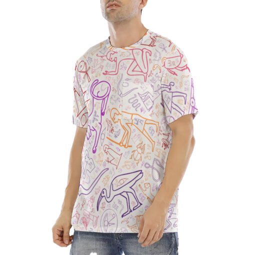 Colorful Egyptian Hieroglyphics Men's T-Shirt - Image 2