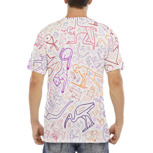 Colorful Egyptian Hieroglyphics Men's T-Shirt - Image 4