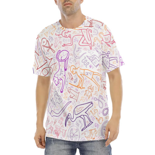 Colorful Egyptian Hieroglyphics Men's T-Shirt