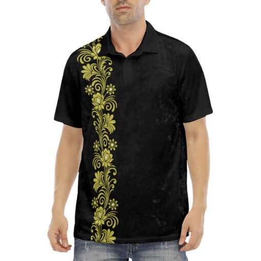 Floral Border Velvet Polo Shirt - Image 2