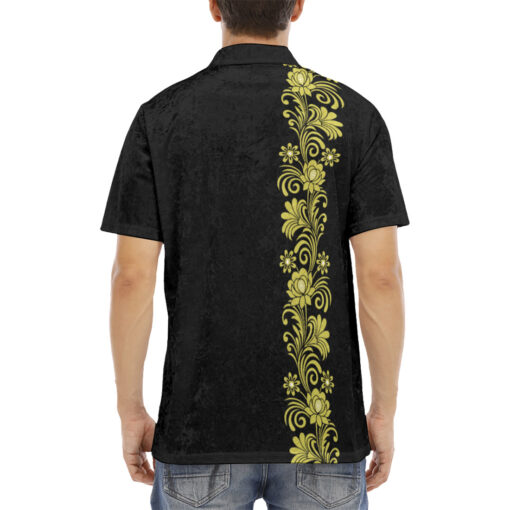 Floral Border Velvet Polo Shirt - Image 4