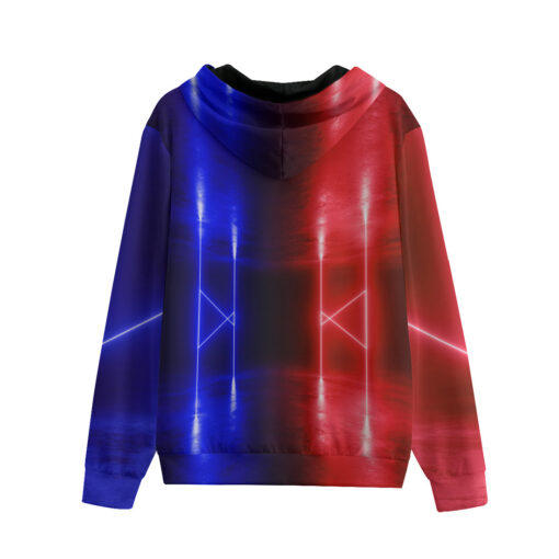 Men's Zip Up Hoodie Red Blue Sci-Fi Neon - Image 2