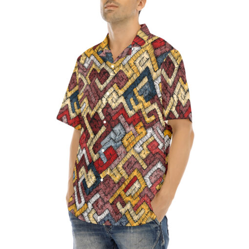 Ethnic Tribal Motifs Bohemian Hawaiian Shirt - Image 3