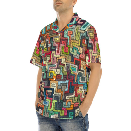 Ethnic Tribal Motifs Bohemian Hawaiian Shirt - Image 3