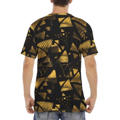 Golden Geometric Shapes Men's T-Shirt - Image 4