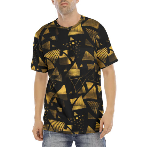 Golden Geometric Shapes Men's T-Shirt