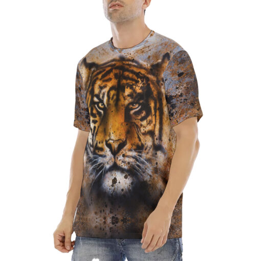 Rust Tiger Collage Men's T-Shirt - Image 2