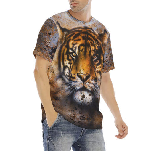 Rust Tiger Collage Men's T-Shirt - Image 3