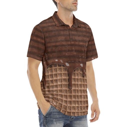 Chocolate Wafer Velvet Polo Shirt - Image 3