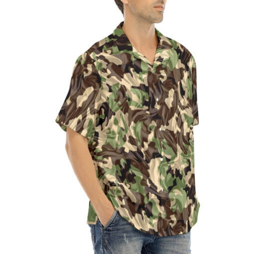 Crumpled Fabric Folds Camouflage Hawaiian Shirt - Image 2