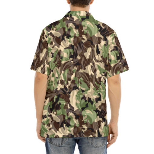 Crumpled Fabric Folds Camouflage Hawaiian Shirt - Image 4