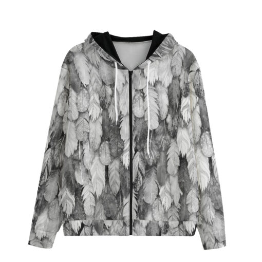 White Feathers Plumage Men's Zip Up Hoodie