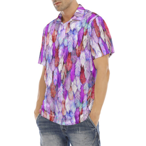 Colorful Feathers Plumage Velvet Polo Shirt