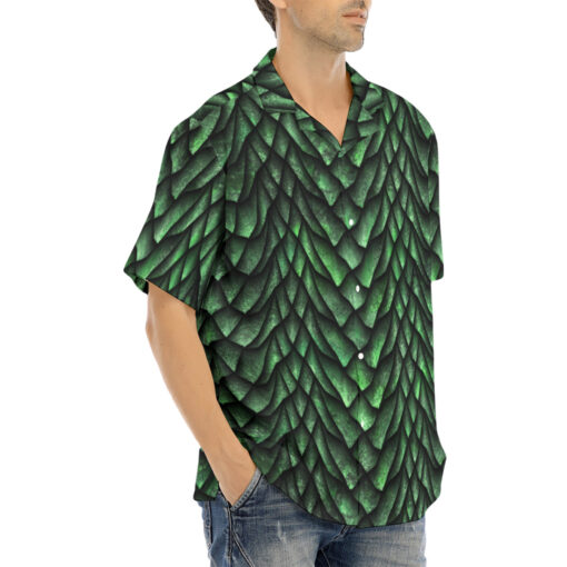 Green Dragon Scales Hawaiian Shirt - Image 2