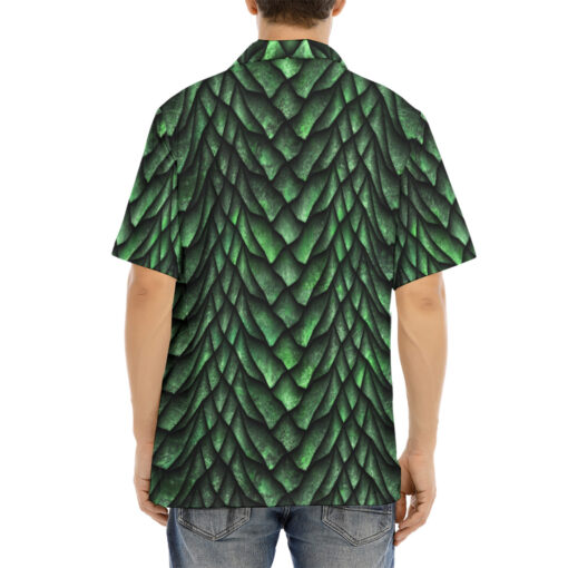 Green Dragon Scales Hawaiian Shirt - Image 4