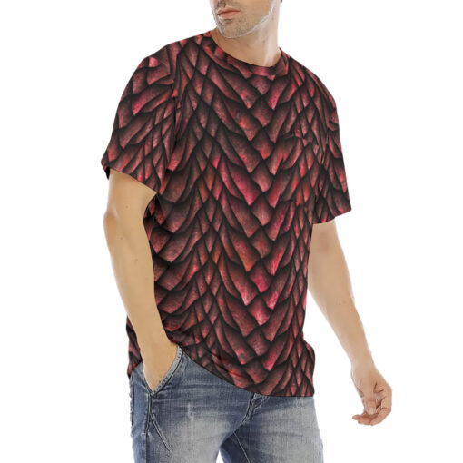 Red Dragon Scales Men's T-Shirt - Image 3