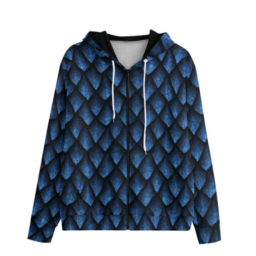 Blue Dragon Scales Men's Zip Up Hoodie