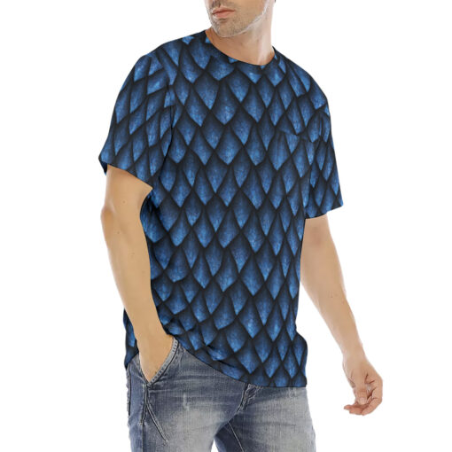 Blue Dragon Scales Men's T-Shirt - Image 3