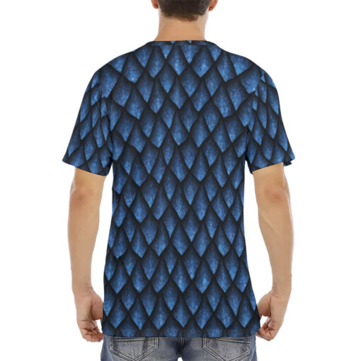 Blue Dragon Scales Men's T-Shirt - Image 4