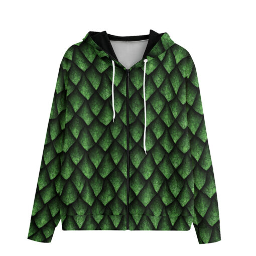 Green Dragon Scales Men's Zip Up Hoodie