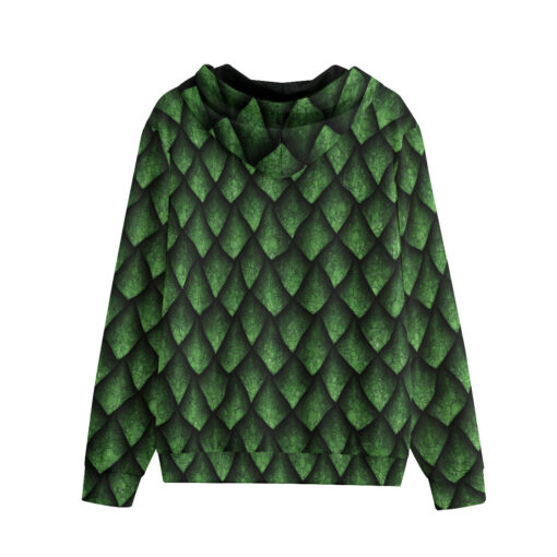 Green Dragon Scales Men's Zip Up Hoodie - Image 2