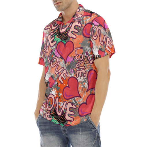 Grunge Love Graffiti Velvet Polo Shirt