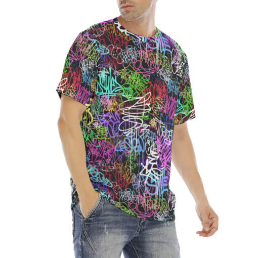 Colorful Graffiti Men's T-Shirt - Image 3