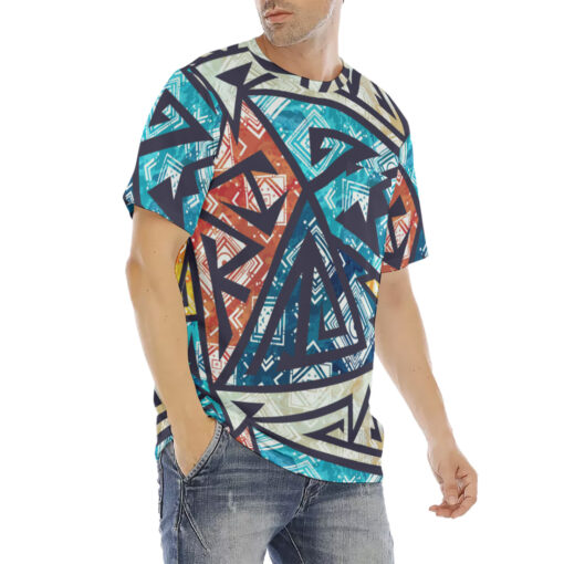 African Geometric Pattern Men's T-Shirt - Image 3