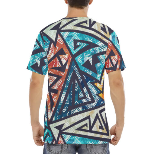 African Geometric Pattern Men's T-Shirt - Image 4