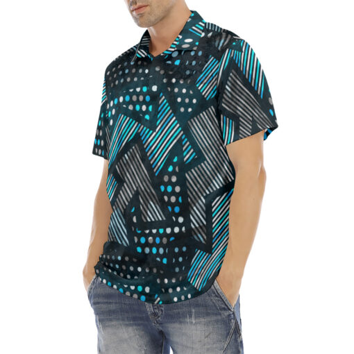 Abstract Cloth Geometric Velvet Polo Shirt