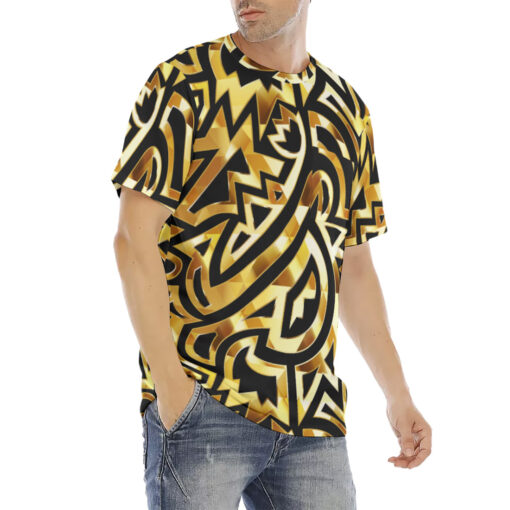 Gold Tribal Art Men's T-Shirt - Image 3