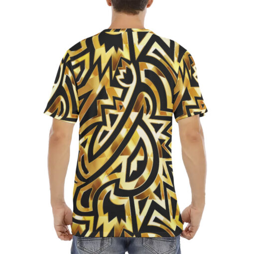 Gold Tribal Art Men's T-Shirt - Image 4