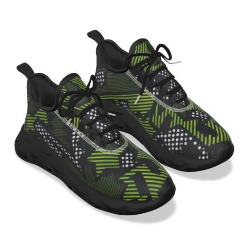 Green Geometric Sports Shoes - Image 5