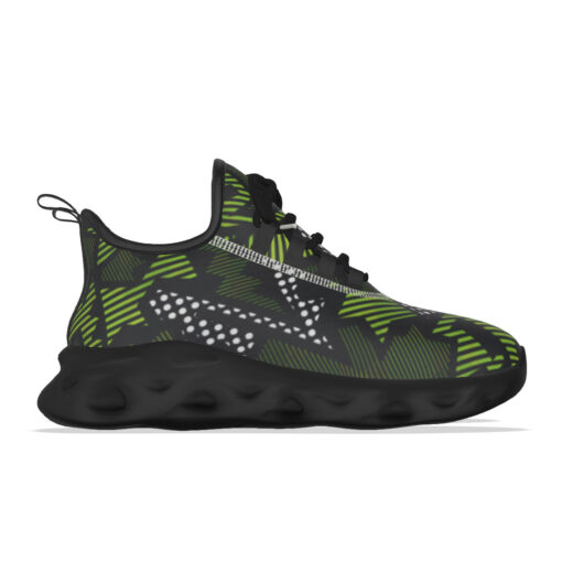 Green Geometric Sports Shoes - Image 6